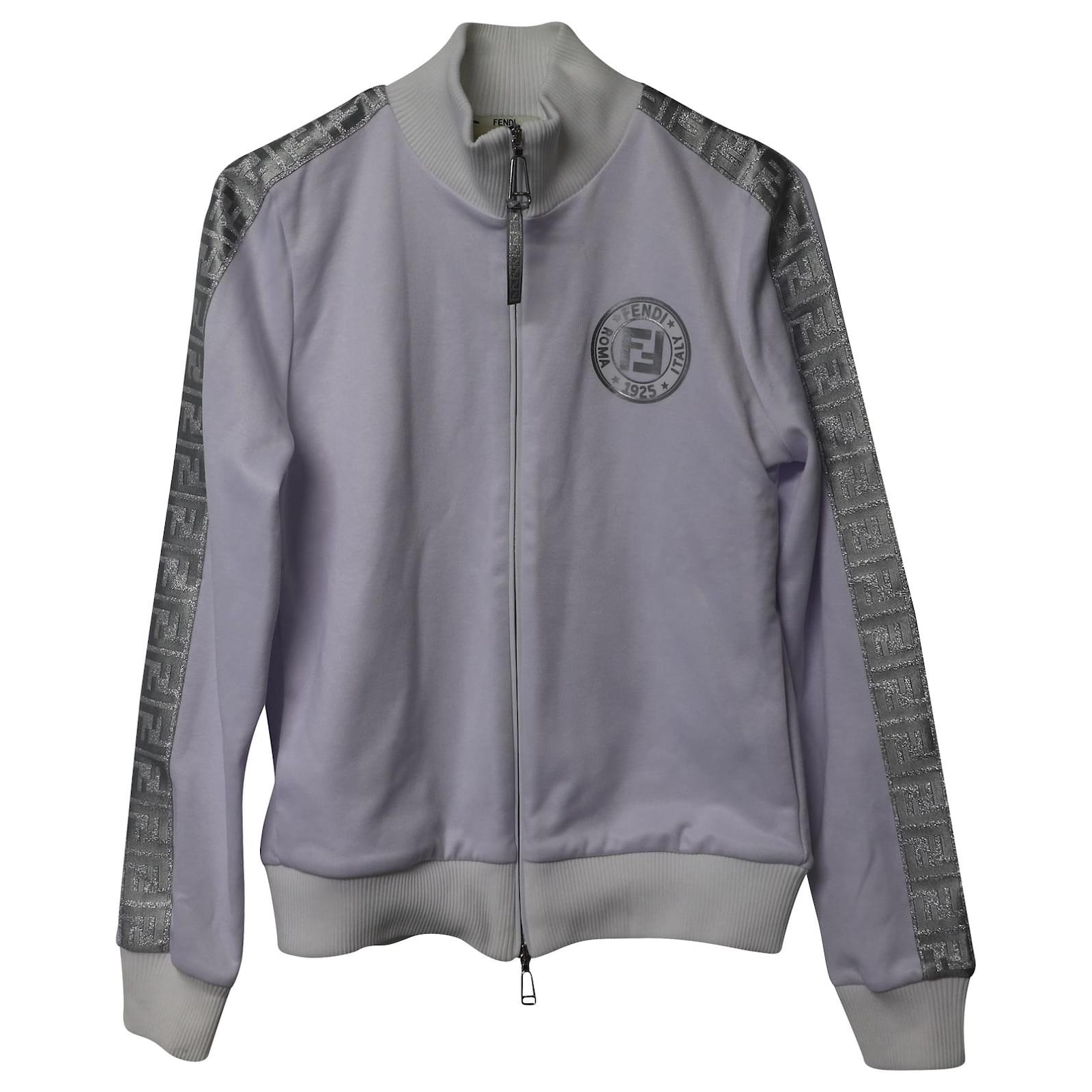 Copie de Copie de fendi-veste-de-survetement-zippee-en-coton-blanc-polyester